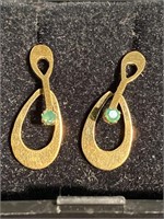 Jade pierced earrings