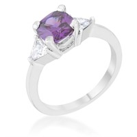 Cushion 1.80ct Amethyst & White Sapphire Ring