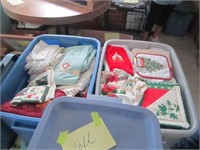 Lot of assorted dish towels and linens,