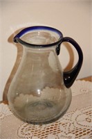 Blown glass beverage pitcher