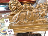 Lion bookends (bronze?)