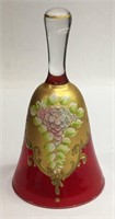 Enamel & Gilt Decorated Red Glass Bell