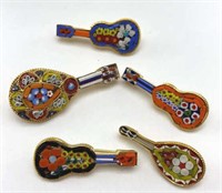 Micro mosaic brooches made in Italy