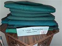 Green toned rectangular table cloths
