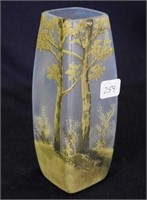 Enameled Art Glass 5" vase