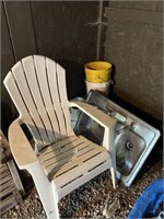 Sink, Buckets, Plastic Porch Chair