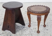 Arts & crafts style stool & a small table