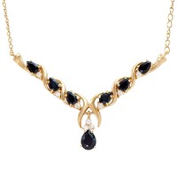 Plated 18KT Yellow Gold 4.50ctw Black Sapphire and