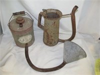 Vintage Fuel Can - Oil Can - Galvanized Funnel