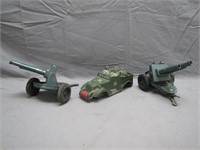Lot Of 3 Vintage US Army Toy Tin Tanks