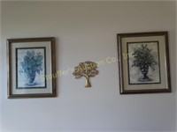 2 Pictures 32"H& Tree of life wall plaque