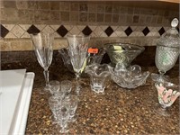 LOT OF CRYSTAL MIXED GLASSWARE