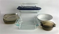 Assorted Glass Bakeware including Pyrex, Lovenware
