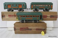 3 Lionel Std. Gage Peacock Blue Coaches, OB