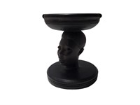 Wooden Carved African Head Trinket Dish 5132