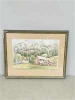 framed watercolor - Ptarmigan Mountain by Jarko