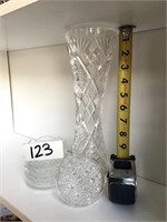 Set Of Glass Vase and Rock Glass Fancy Design No