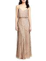 Adrianna Papell Embellished Blouson Gown- US 6