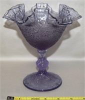 Vtg Fenton Lavender Wisteria Art Glass Compote