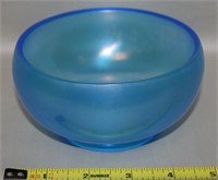 Vtg Fenton Celeste Stretch Blue Art Glass Bowl