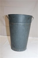 Metal pail with handles, 9.25 X 13"H