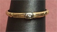 14 K THIN GOLD BAND WITH CZ
