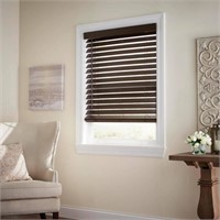 1 LOT (2) Cordless Premium Faux Wood blinds with
