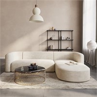 Acanva Velvet Sofa  Cream  incomplete set