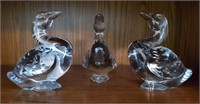 (3) Fostoria Glass Ducks 6 1/2" T Ea.