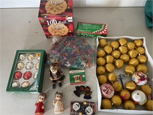 Vintage Christmas ornaments & light covers +