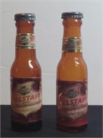 Falstaff Beer Mini Amber Bottle Salt & Pepper