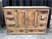 RUSTIC LODGE STYLE CHEST COPPER PANELS