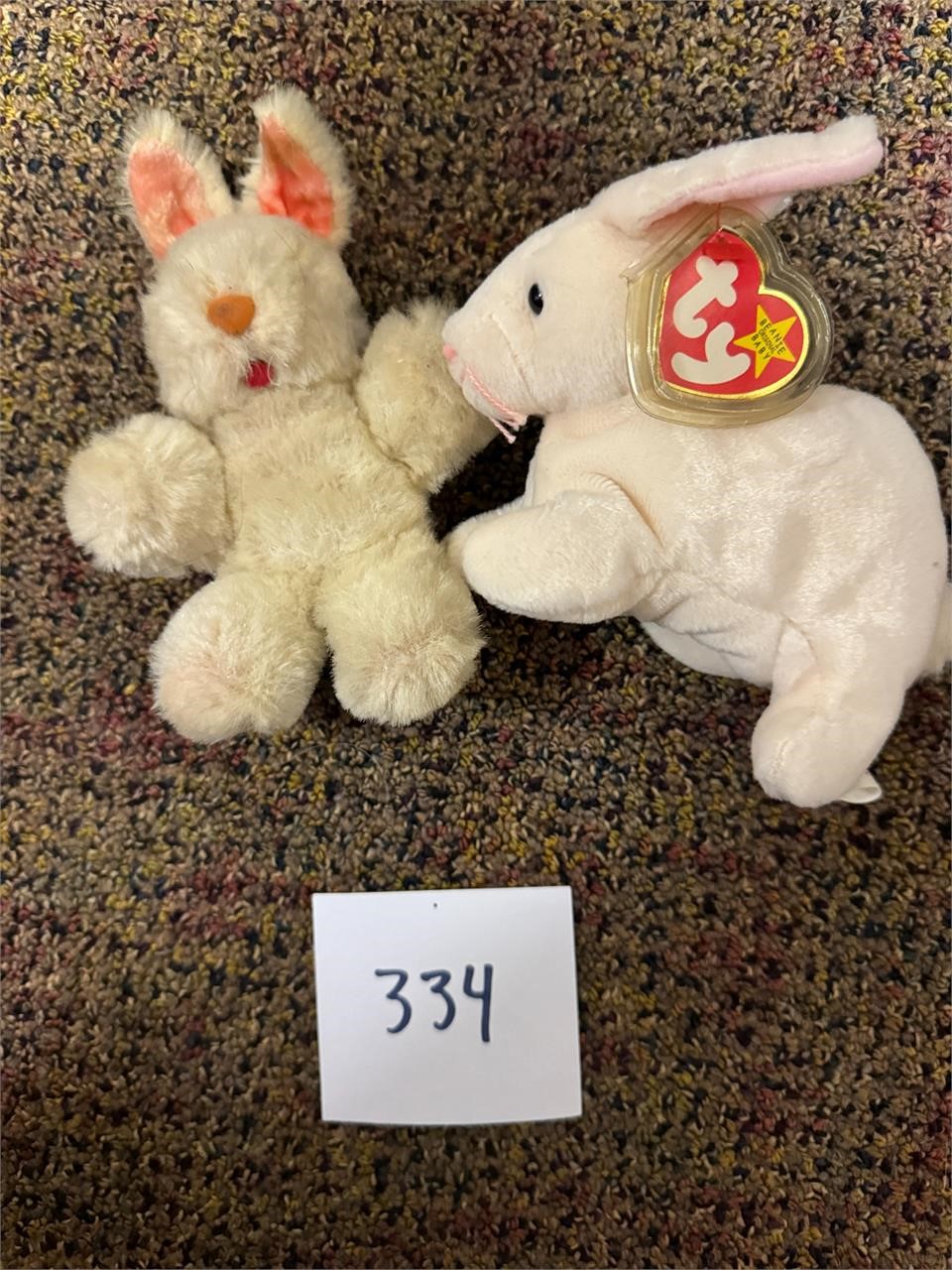 Pair of Vintage TY Beanie Babies Rabbits