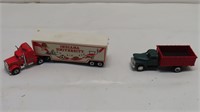 toy semi-truck, toy pickup truck