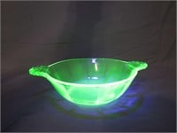 Small Vintage Uranium Glass Decor Bowl
