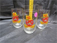 3 (1951) Glow Ball Squirt Whiskey Glasses 4&1/4"