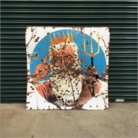Original King Neptune sign approx 4 x 4 ft