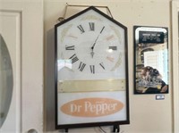 VINTAGE DR PEPPER CLOCK- LIGHTS UP -BUT