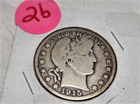 1915 Barber half dollar S