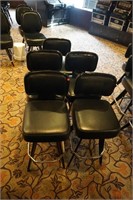 (5) Leather Square Back Poker Chairs