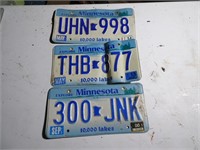 Lot of 3 Minnesota License Plates