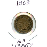 1863 Indian Head Cent - Full Liberty
