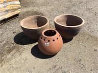 Three Terra Cotta Style Pots
