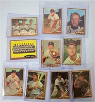 1962 Topps Baseball Card Lot of 10