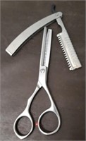 Pair Thinning Shears, Folding Razor