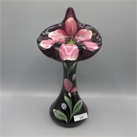 Fenton 11" HP Amethyst JIP Vase - Lily Design