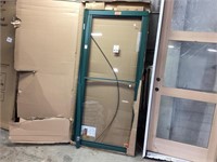 36x80 Universal Handing Storm Door, Brass Handle