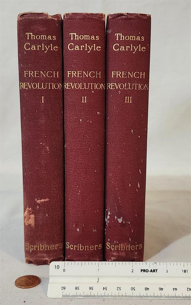 1898 French Revolution History book set, Carlyle