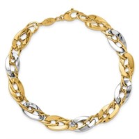 14 Kt- Two-tone Double Link Bracelet