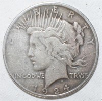 COIN - 1924 SILVER PEACE DOLLAR